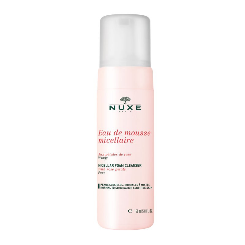nuxe micellar foam cleanser with rose petals