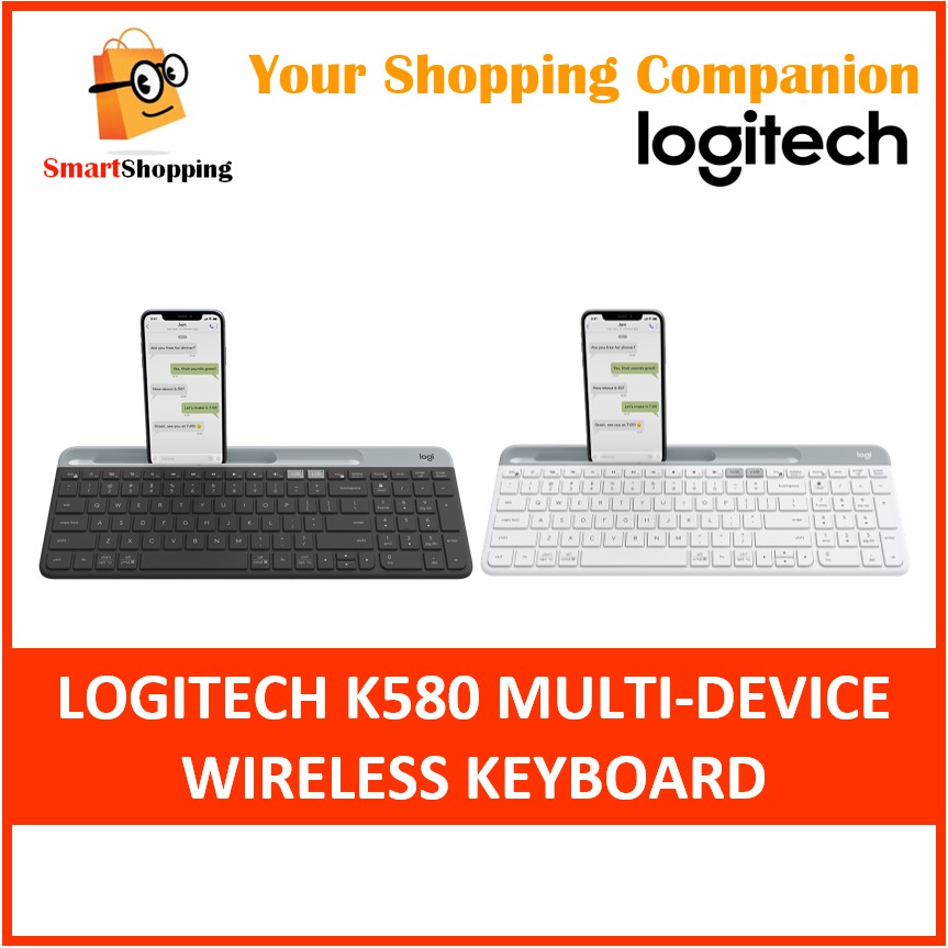 Logitech K580 MultiDevice Wireless Bluetooth USB Unifying Receiver Keyboard Compatible Windows