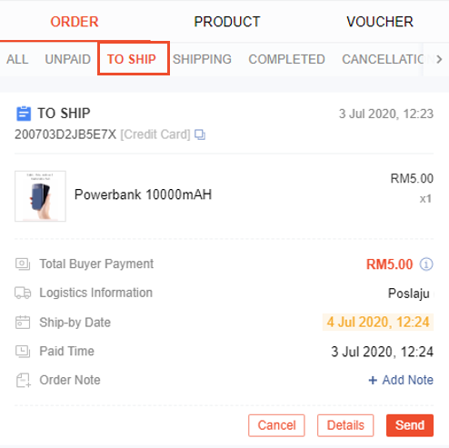 Using features in the order management window | Shopee MY Seller ...