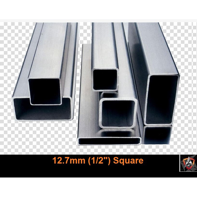 12 7mm 1 2 Square Stainless Steel S304 Ba Ornamental Pipe Hollow Tube Besi Tahan Karat Shopee Singapore