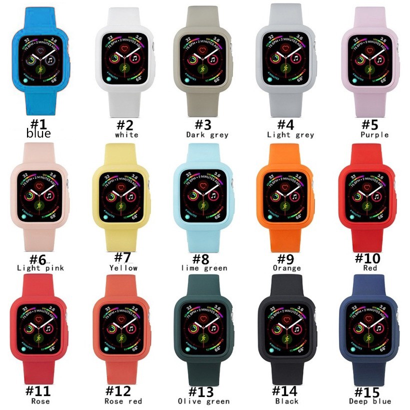 Colorful Apple Watch Band Iwatch Series 6 Se 5 4 3 2 1 38 42 44 40 Mm Soft Protective Case Watch Straps Bands 2 In 1 Suit Shopee Singapore