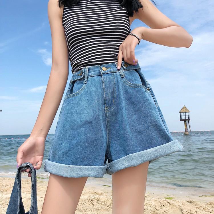 oversized denim shorts womens