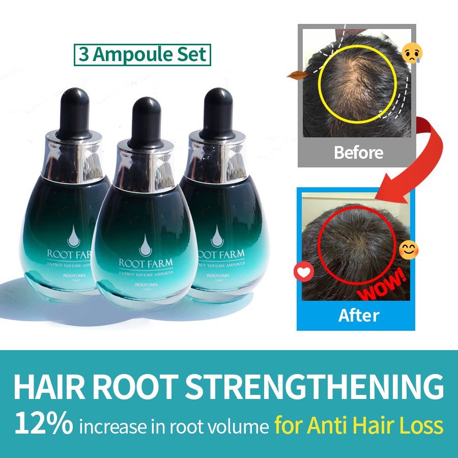 [Rootnix Korea] Anti Hair Loss Ampoule Root Farm 35ml, 3EA Shopee