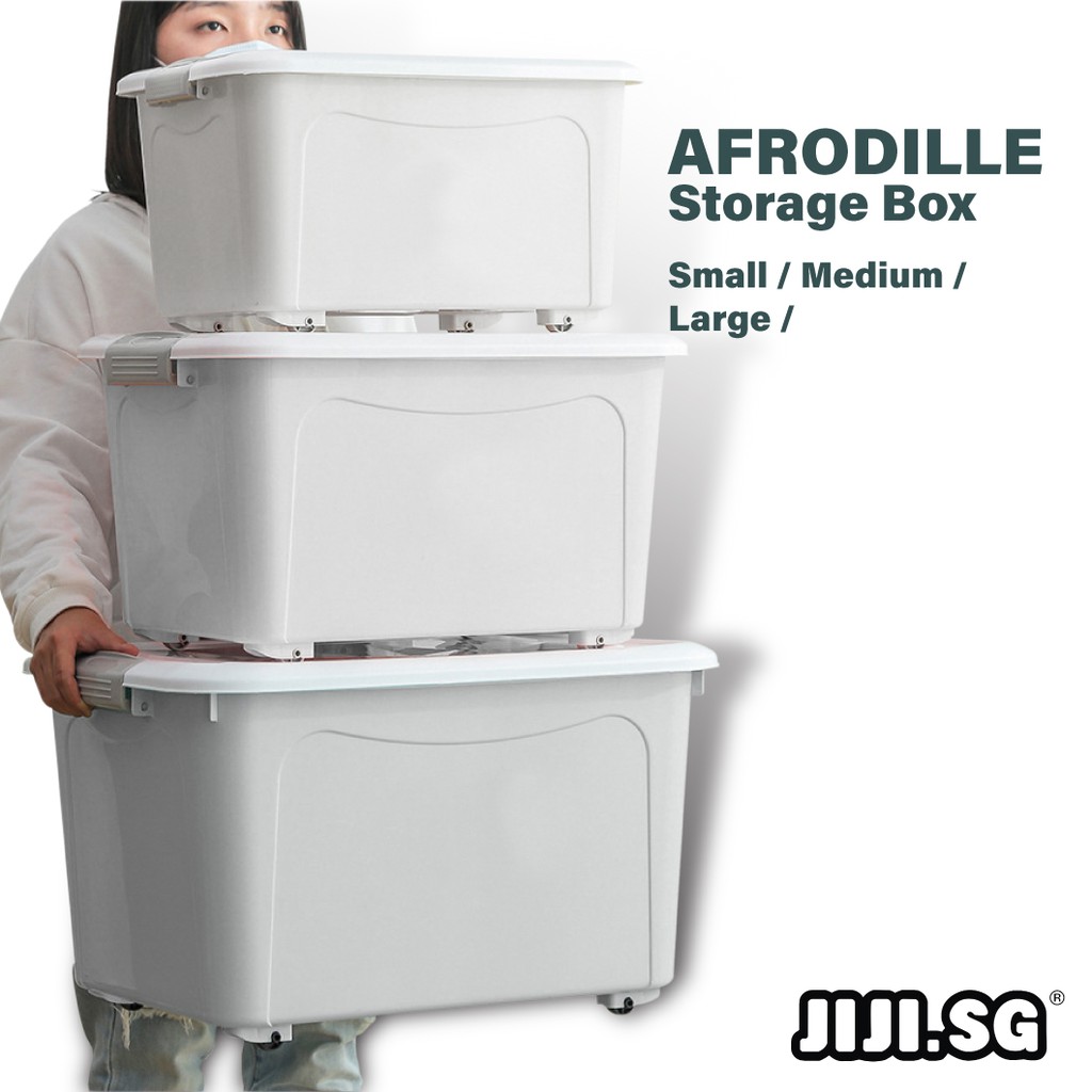 (JIJI SG) AFRODILLE Storage Box / Stackable / Large Capacity / 60L / 80L / 120L / Plastic Box
