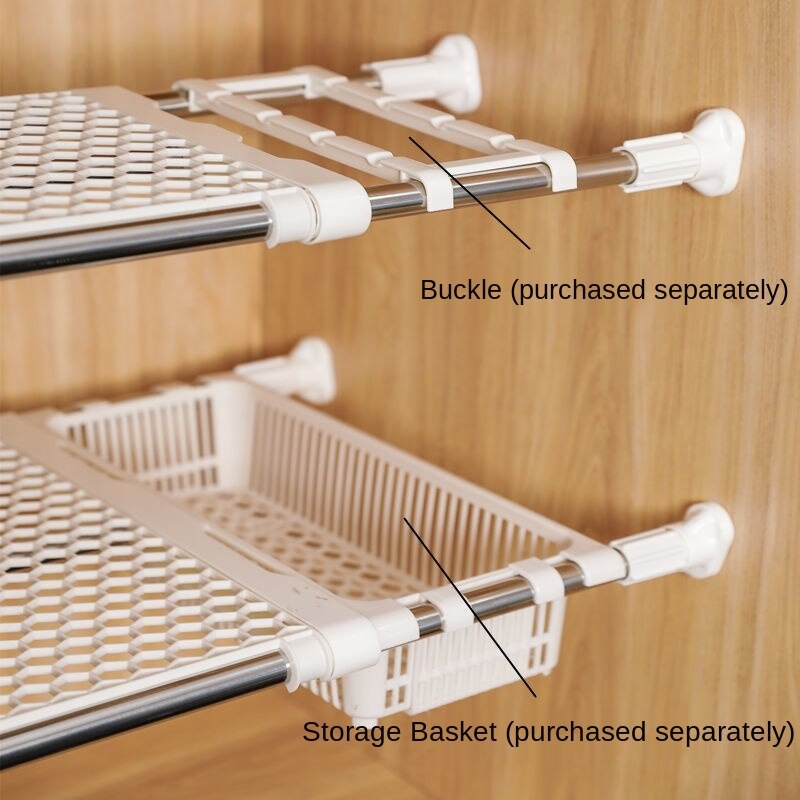 Extendable Wardrobe Shelf Adjustable Closet Organizer Rack Closet
