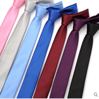 Business Narrow Version Wine Red 5CM Solid Color Tie