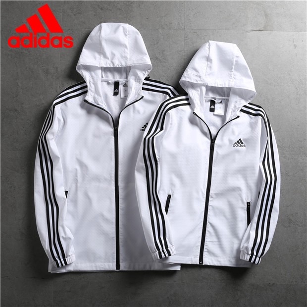 adidas windbreaker mens white