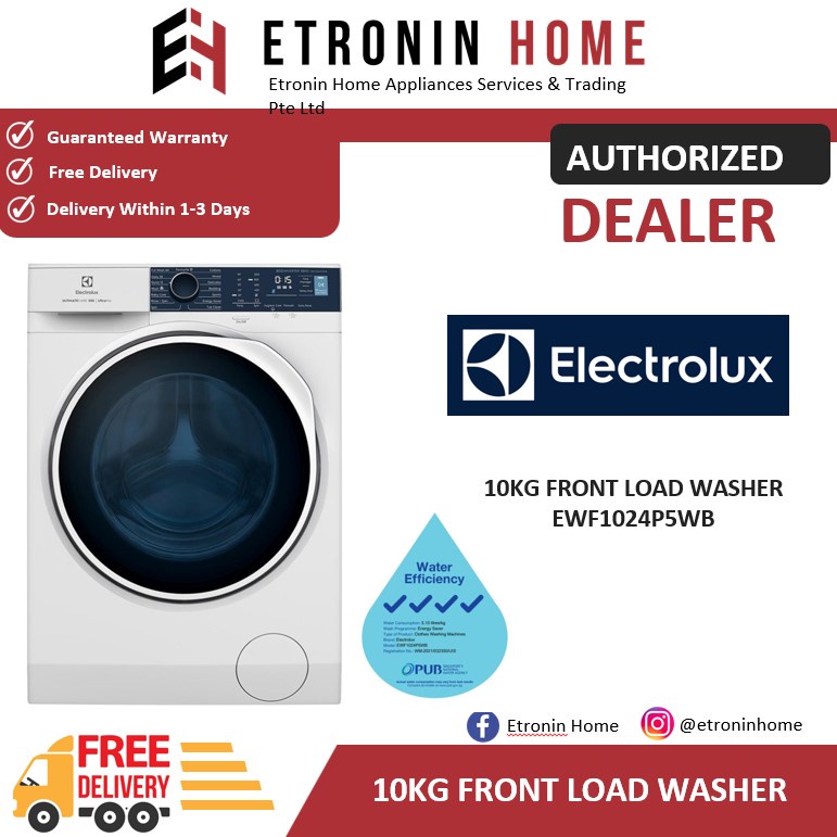Electrolux 10kg Front Load Washer EWF1024P5WB Shopee Singapore