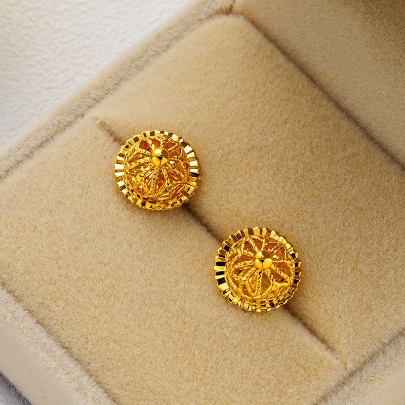 916 Gold Yellow Gold Earrings Women S 999 Peas Earrings Pure Gold Earrings Shopee Singapore