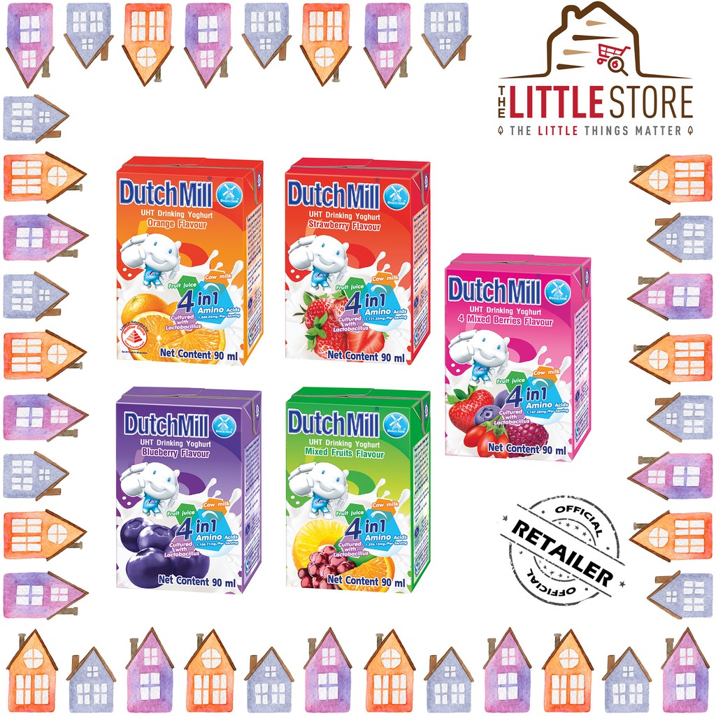 [UHT Yoghurt Drink Bundle of 6 Strips] Dutch Mill (4 packets X 90ml