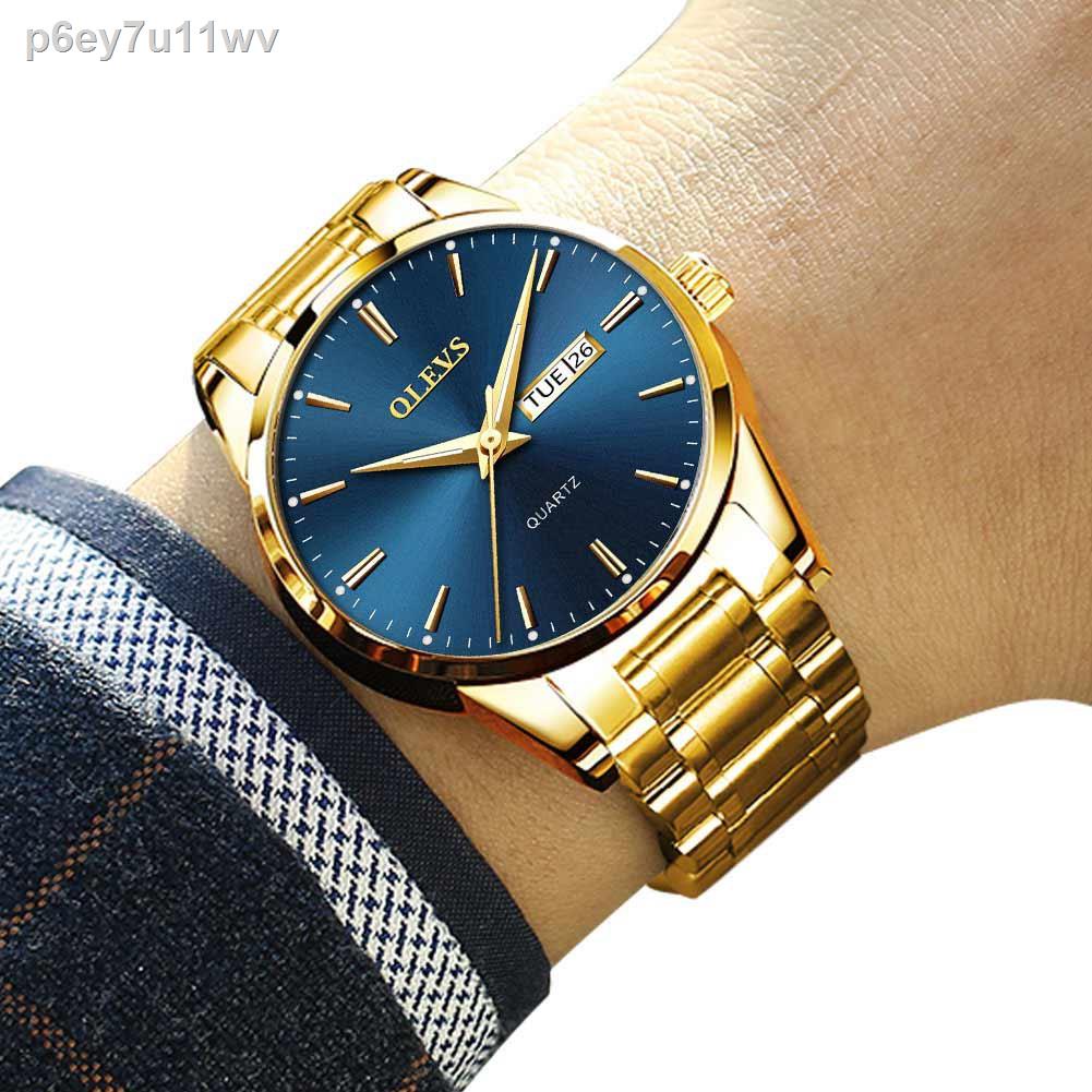 Olevs Gold Watches Men S Watches Men S Business Jam Tangan Lelaki Original Men S Analogue Jam Tangan Kalis Air Jam Lel Shopee Singapore