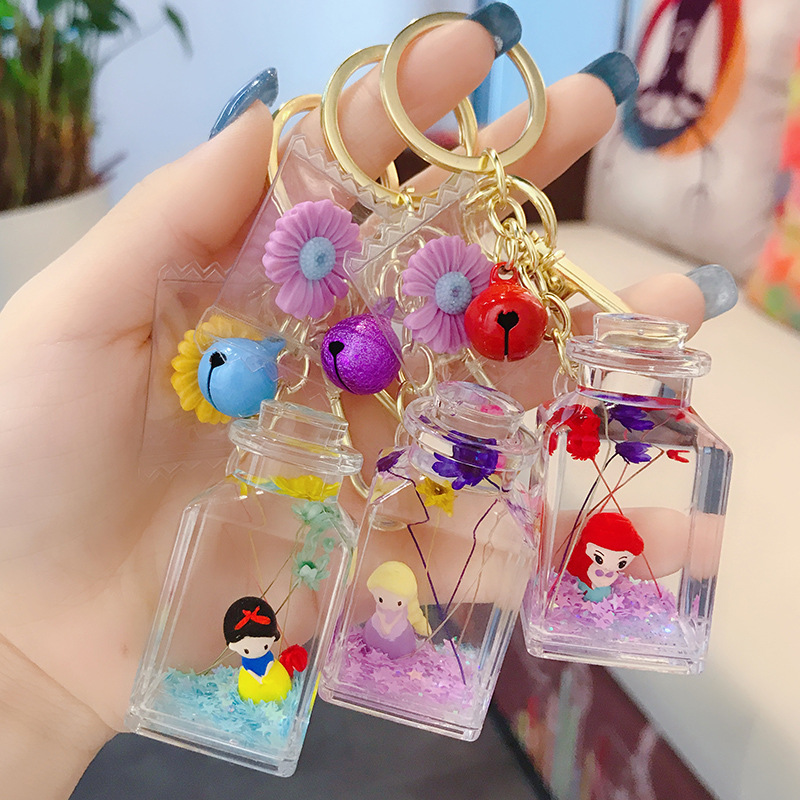 Princess Key Chain Liquid Small Bottle Children Wishing Bottle Pendant