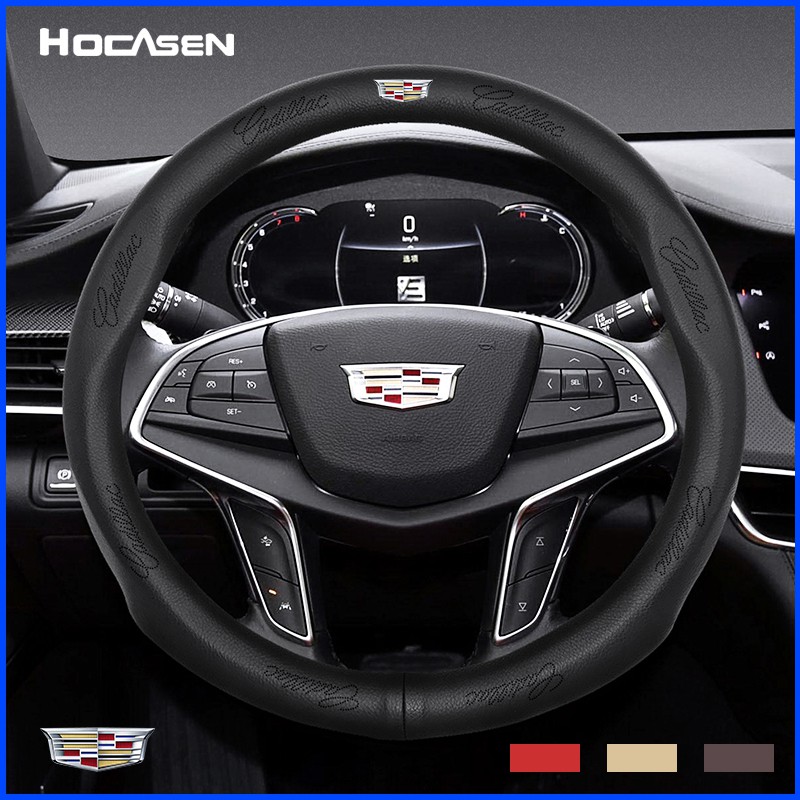 All Model Cadillac Cow Leather Steering Wheel Cover | Shopee Singapore