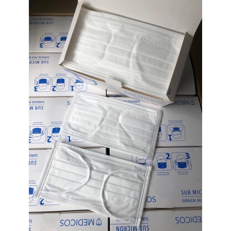 Medicos Sub Micron Astm Level 2 3 Ply Surgical Masks 50 Pieces In Box Shopee Singapore