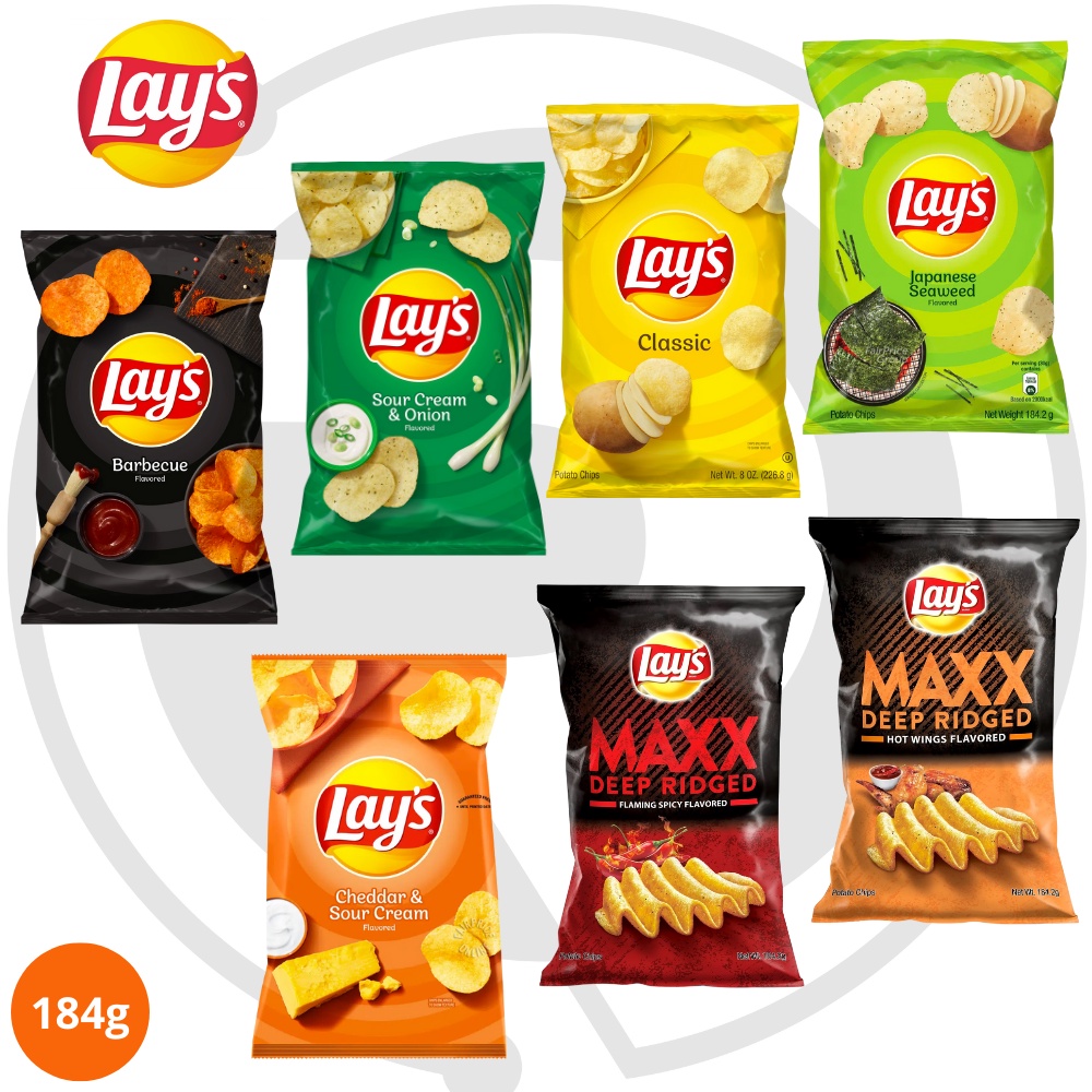 Lay's Assorted Flavours Potato Chips (Classic/BBQ/Seaweed/Sour Cream ...