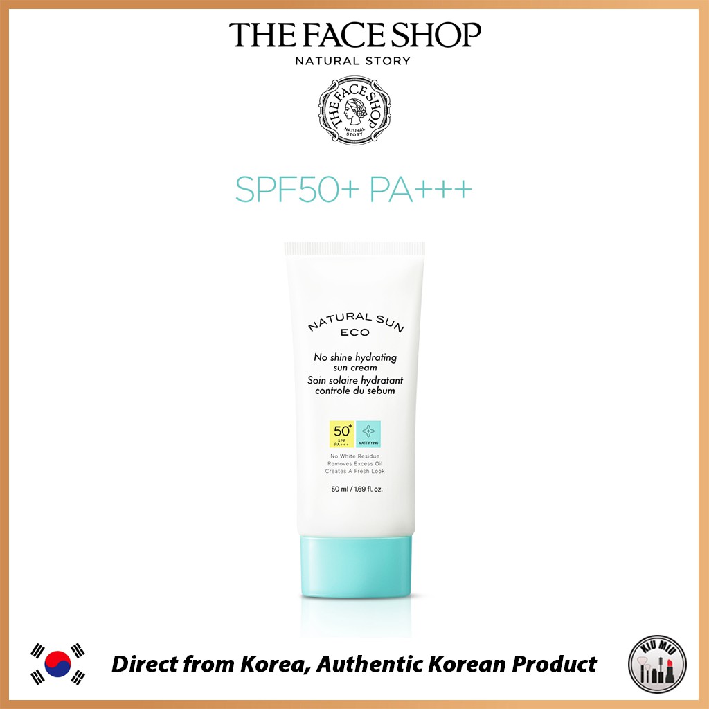the face shop natural sun eco no shine hydrating sun cream