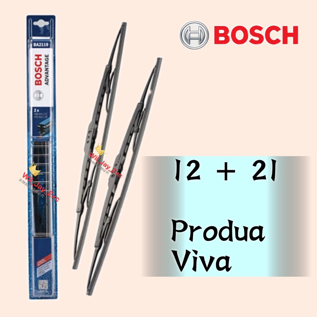 BOSCH WIPER BA12 + 21 WIPER ADVANTAGE WIPER BLADE VIVA 