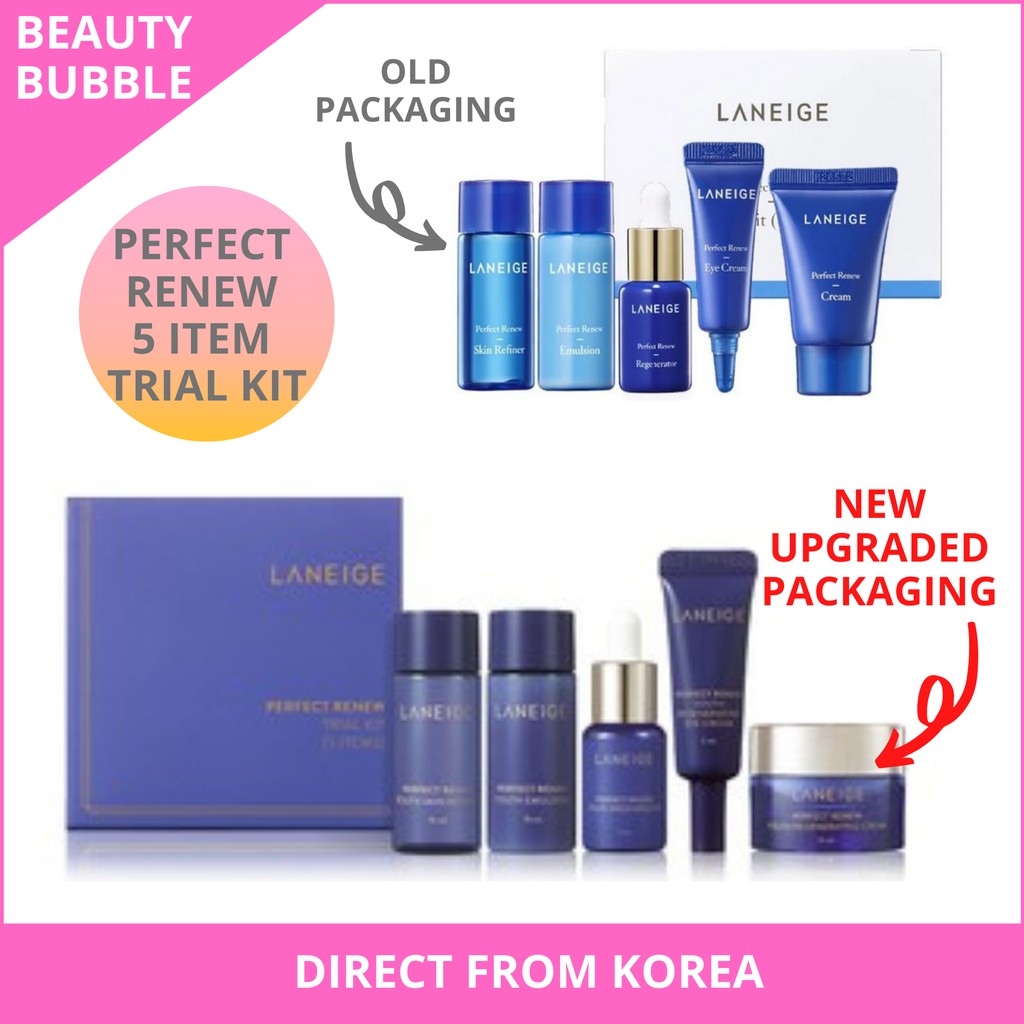 Laneige Perfect Renew Youth Trial Kit 5 Items New Upgraded Packaging Trial Size For Bright And Youthful Skin Shopee Singapore