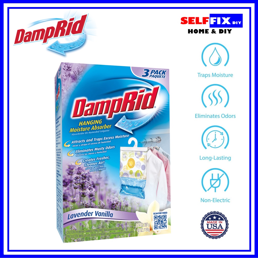 DampRid Hanging Bag Moisture Absorber LavenderVanilla FG83LV (FG83LVSB