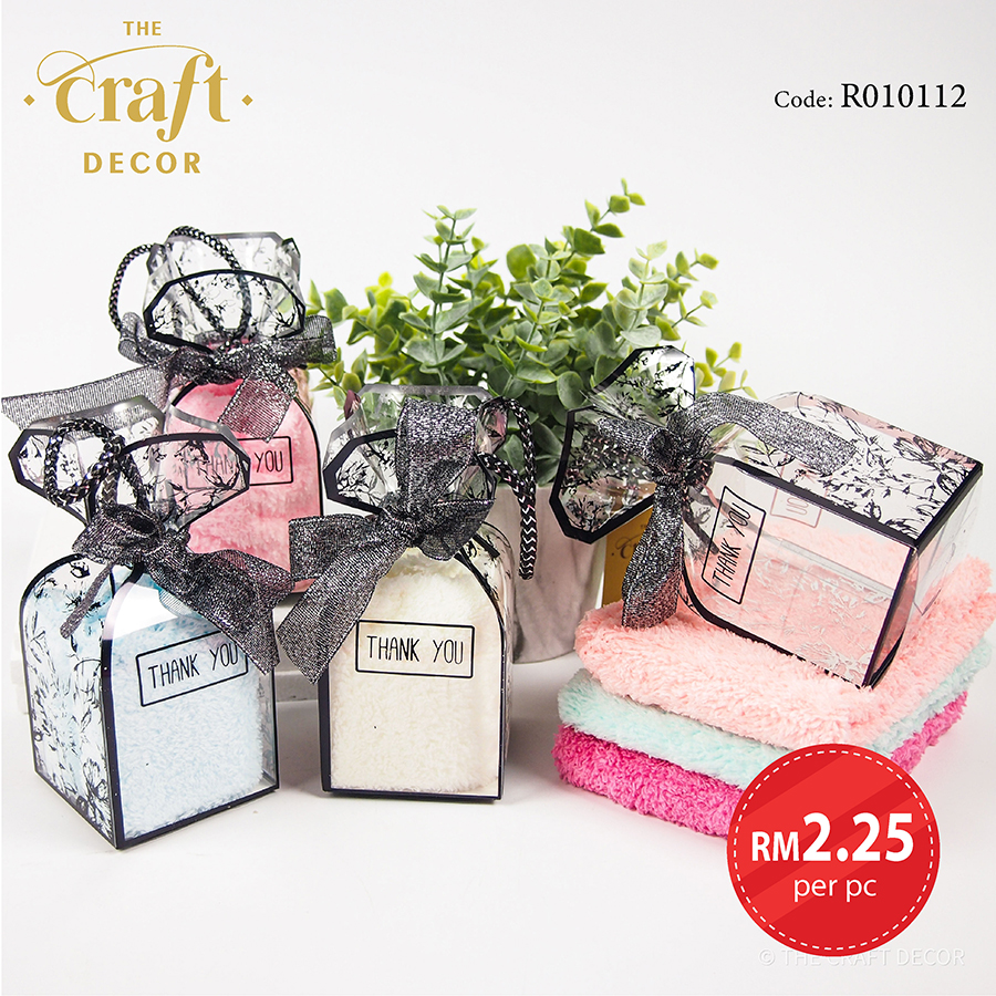 20pcs Towel With Glitter Ribbon Box Door Gift Souvenir Tuala Gift Kahwin Shopee Singapore