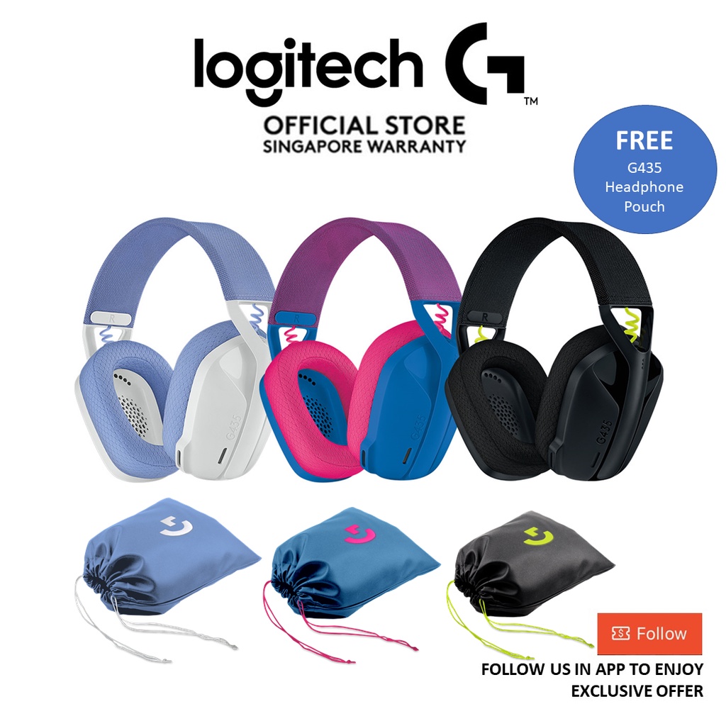 Logitech G435 Lightspeed & Bluetooth Wireless Lightweight Gaming ...