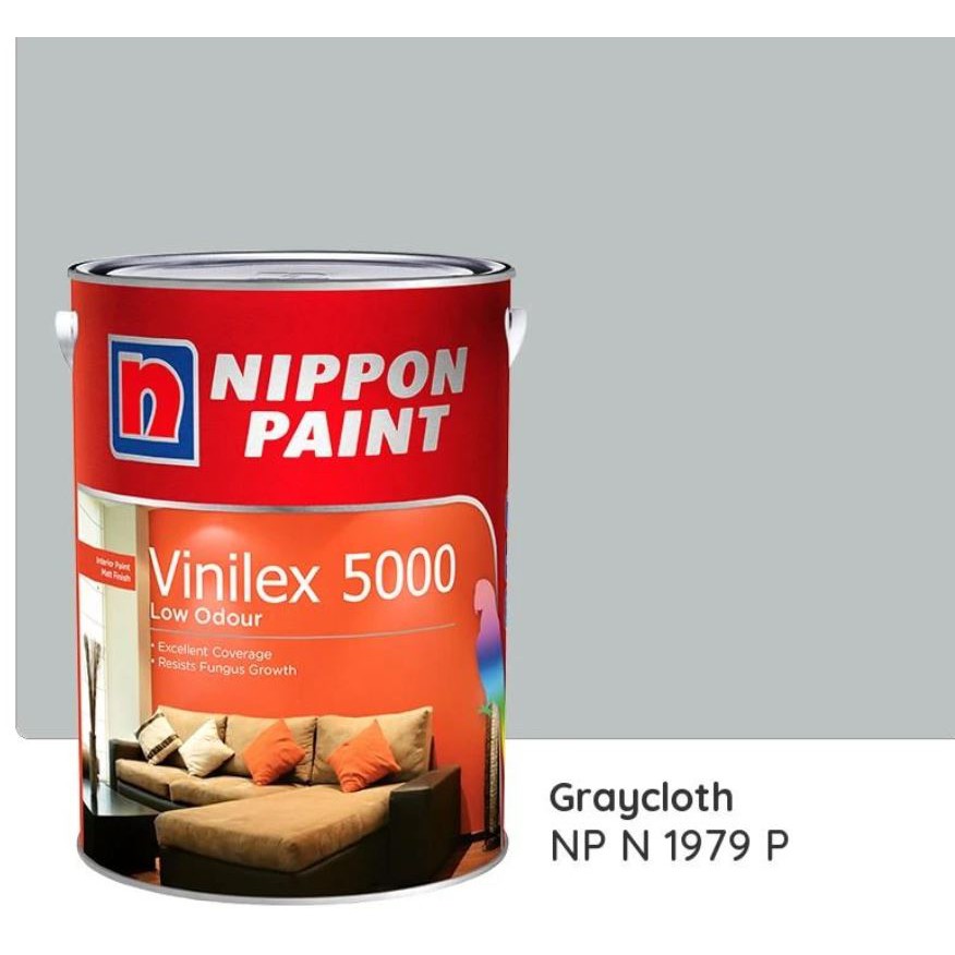 Nippon Paint Vinilex 5000 Base 1 Gray Cloth NP N1979P 1L Shopee