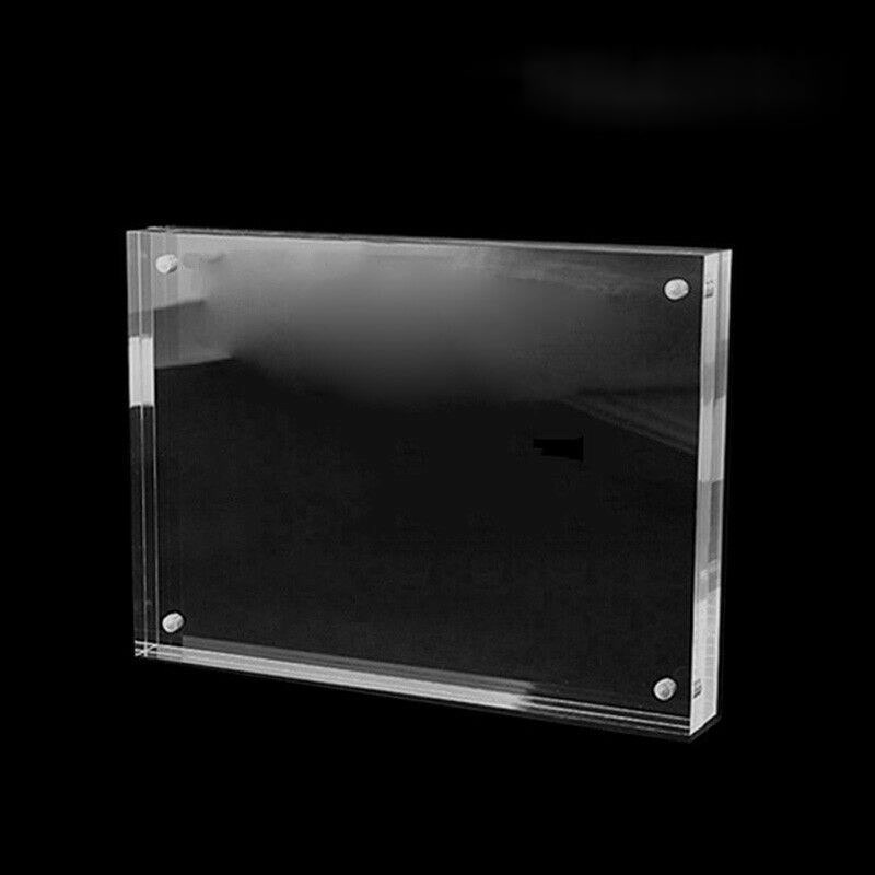 Free Standing Magnetic Acrylic Photo Frame 5/6/7/8 inch Transparent Clear Block 