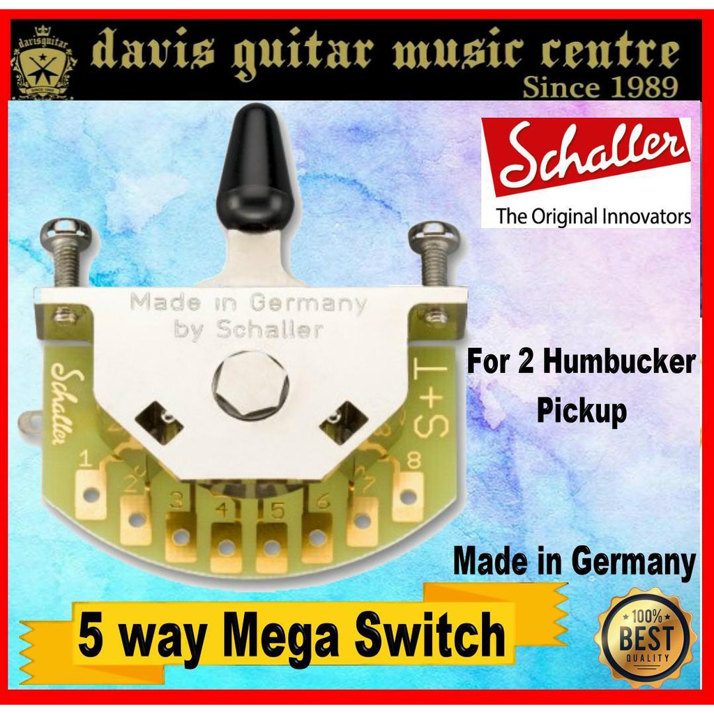Schaller 5 way Mega Guitar Switch Model P for 2 Humbucker pickup (Made