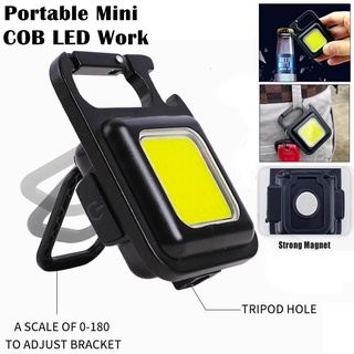 Mini LED Flashlight Portable Keychain Pocket USB Rechargeable Outdoor Camping COB LED Light Corkscrew Automobile Maintenance Work Light