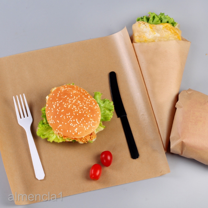 Download Kraft Wrapping Paper Bakery Baking Snack Paper Sandwich Wrap Sheets | Shopee Singapore