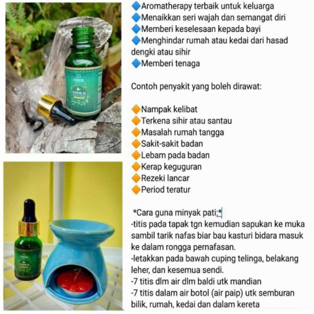 Shop Malaysia Hot Item Essential Oil Pati Kasturi Bidara Mandian Terapi Rukyah Free Gift Shopee Singapore