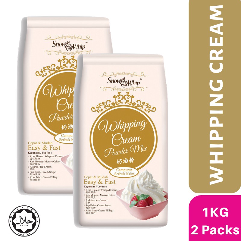 Shop Malaysia Snow Whip Whipping Cream Powder Mix 500g Baking Cooking Pek Kembar Shopee Singapore