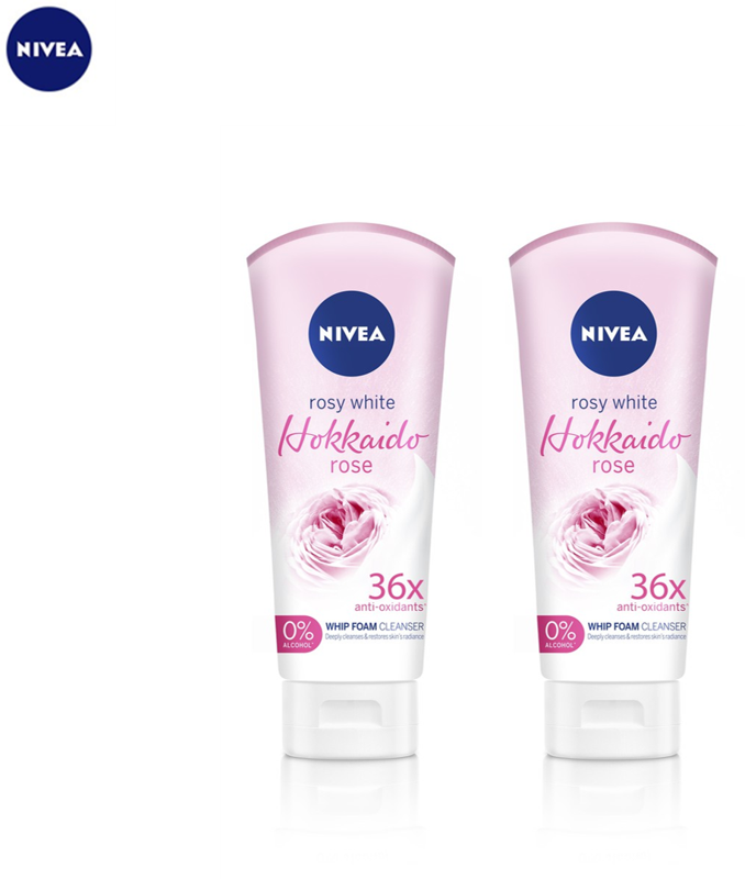 Bundle Of 2 Nivea Face Care Rosy White Hokkaido Rose Whip Foam 100ml Shopee Singapore