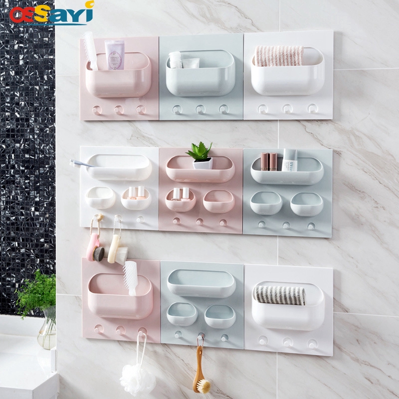 Self Adhesive Toothbrush Toothpaste Holder Storage Rack Organizer Wall Mounted