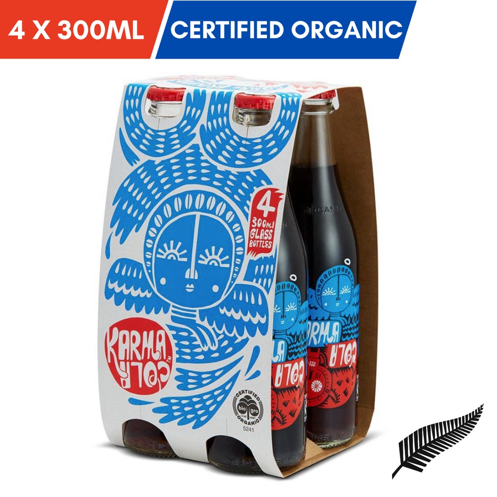 KARMA DRINKS Karma Cola Organic Fairtrade 4Pack Bottle Fizzy Soft