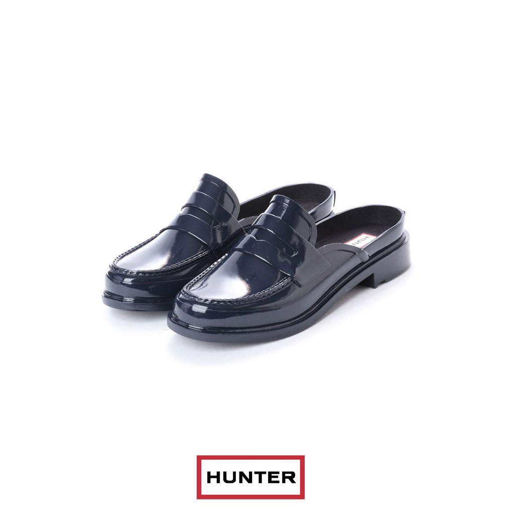 hunter backless gloss penny loafer