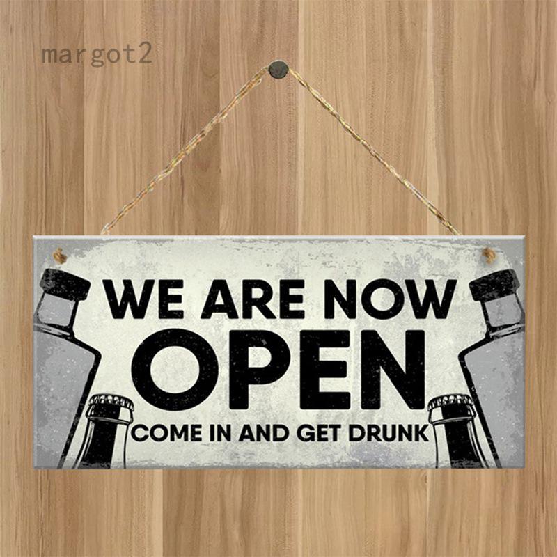 Margot My We Are Now Open Craft Wooden Sign Tag Hanging Bar Decoration Shopee Singapore