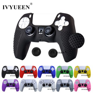 IVYUEEN Anti-slip Silicone Skin Case for PlayStation 5 PS5 DualSense Controller with Thumb Stick Grips