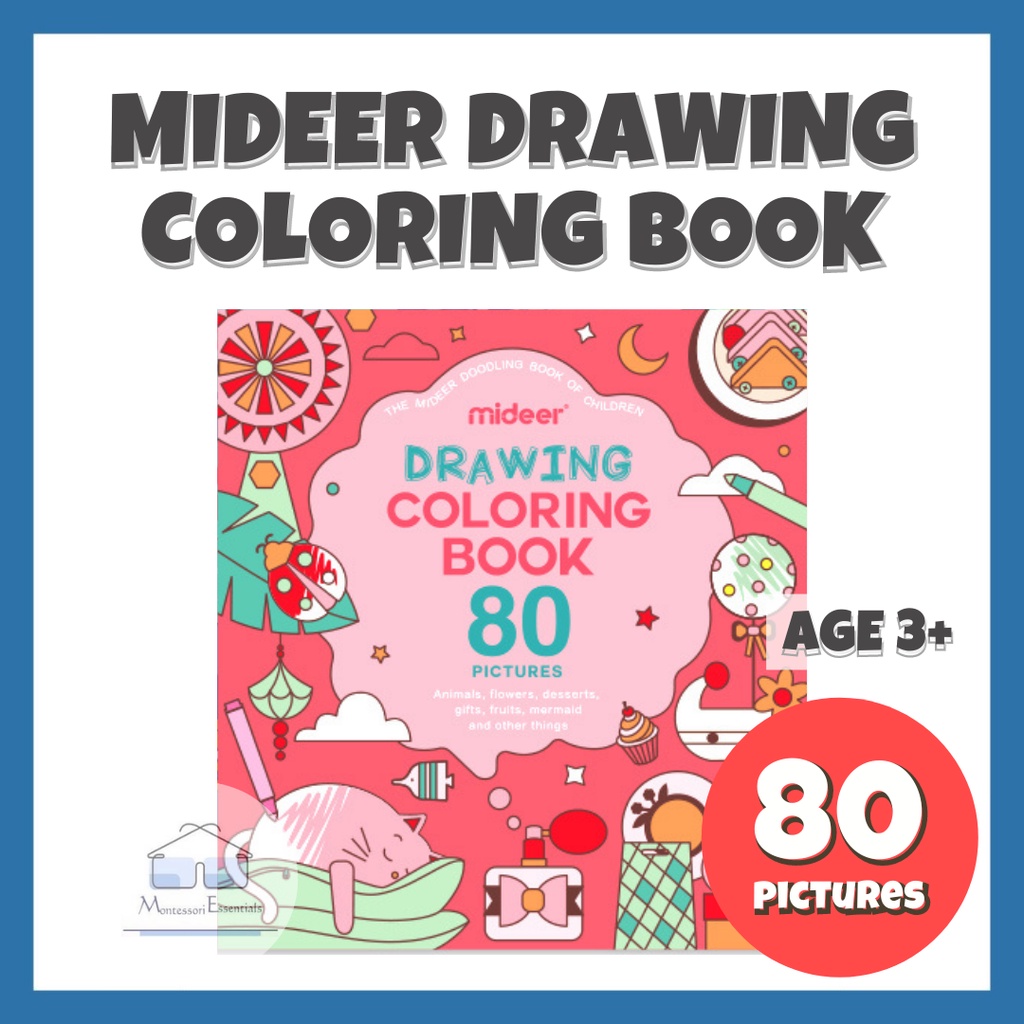 mideer Pink Drawing Coloring Book (80 Pictures) Shopee Singapore