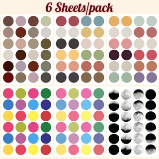 winzige 6 sheets stickers set morandi macaron moon design