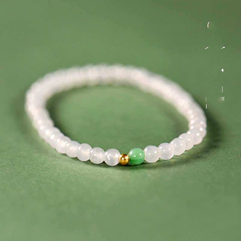 white jade bead bracelet