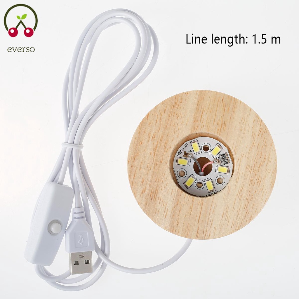 LED Lights Display Base for Crystals Glass 8CM Wooden Lights Display Stand with on/off Switch Round Lamp Holder@CY-FHL2-SHTKC4824