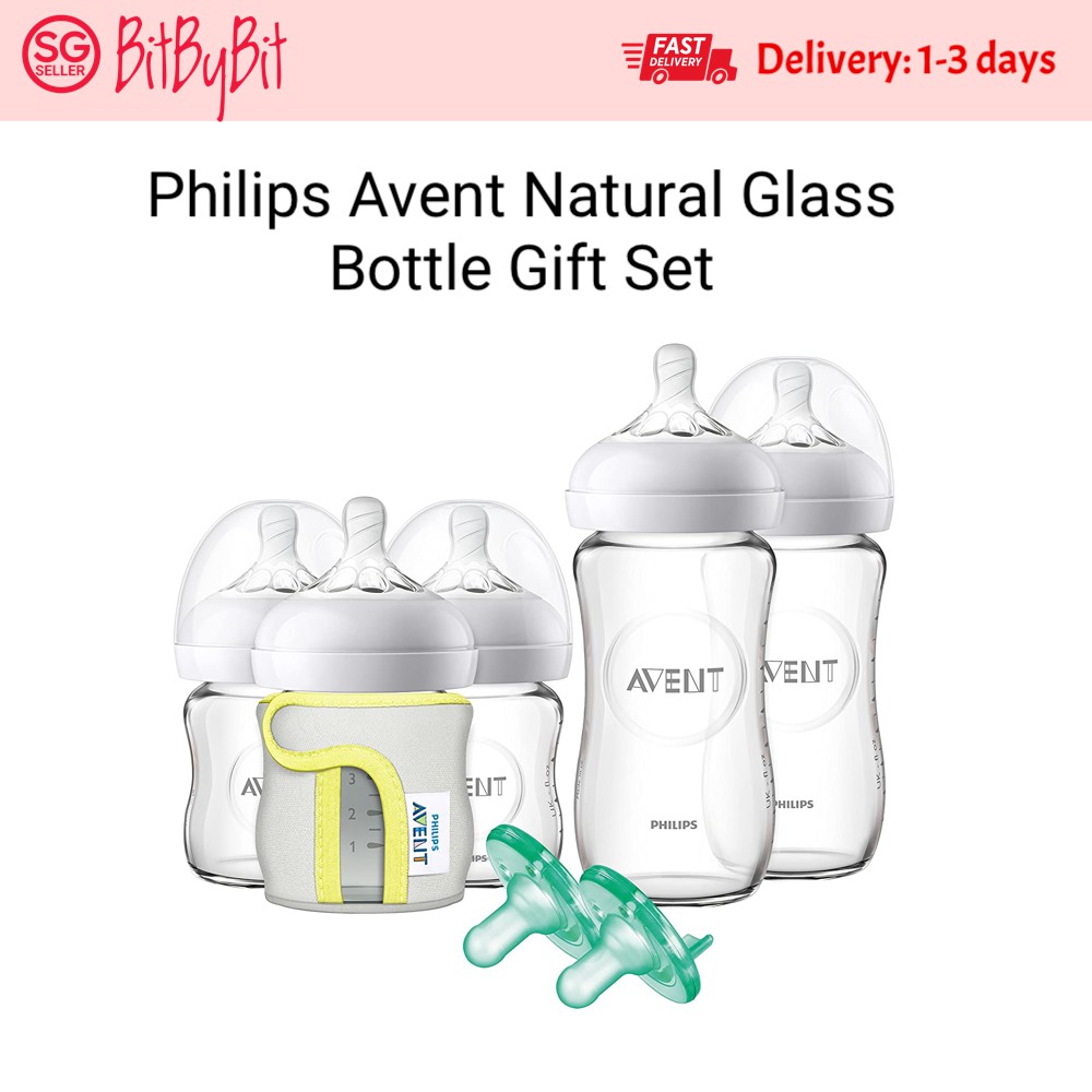 philips avent natural glass bottle baby gift set