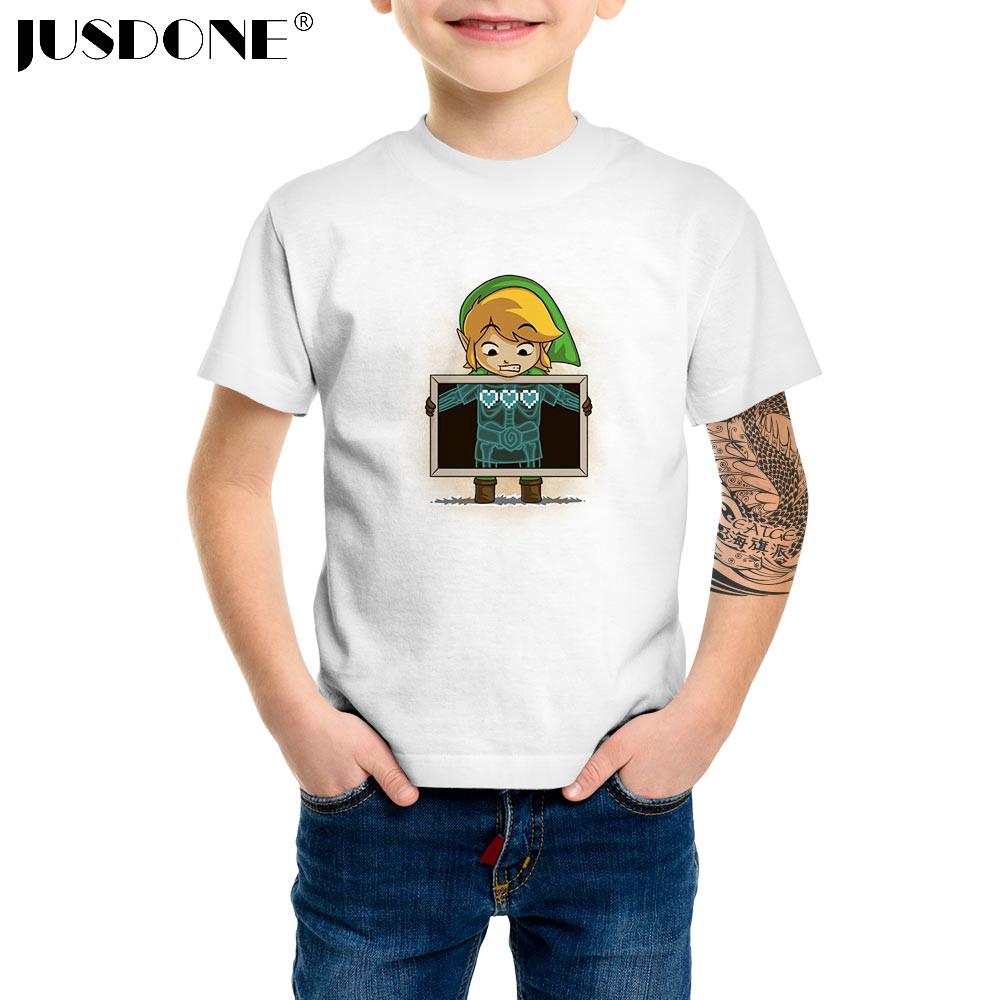 Jusdone The Legend Of Zelda Link I Have Three Hearts Unisex Kids White T Shirt Shopee Singapore - queen zelda shirt roblox