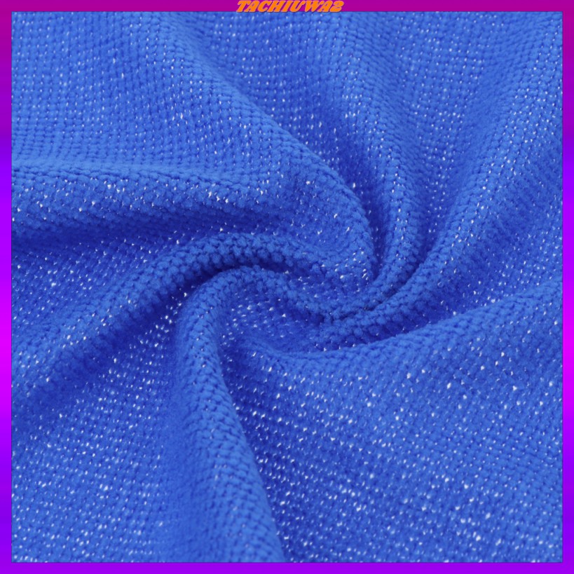 [TACHIUWA2] 5pcs Absorbent Microfiber Towel Car Bike Home Clean Wash Cloth Rag Blue 9.8x9.8 inches