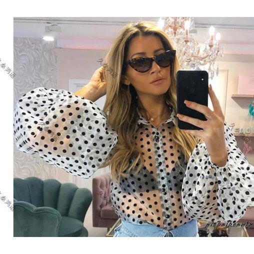 ladies polka dot tops