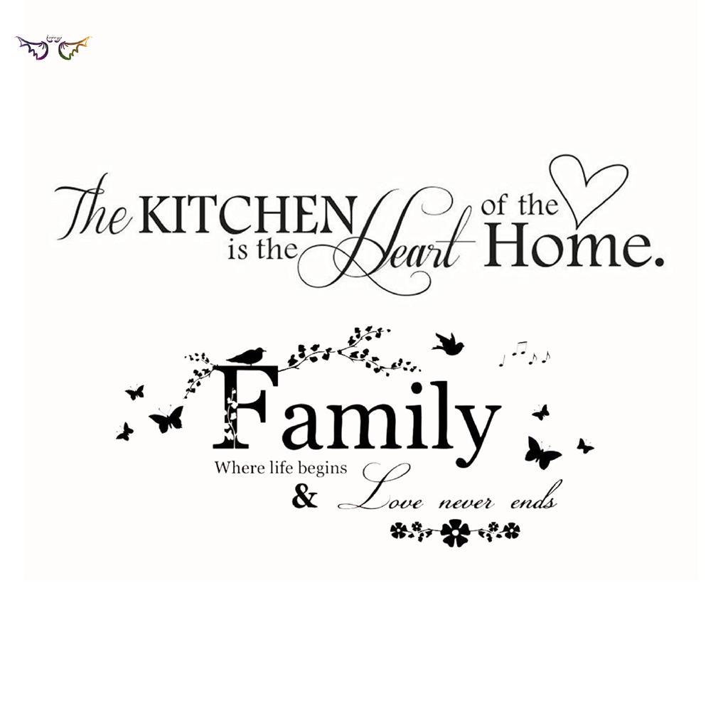 The Kitchen Is The Heart Of The Home Diy Removable Wall Quote Sticker Removable Wall Decal Family Words Shopee Singapore