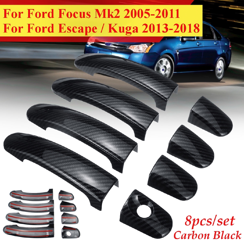 1 Set Abs Carbon Black 4 Door Handle Cover For Ford Focus Escape Kuga 2013 2018