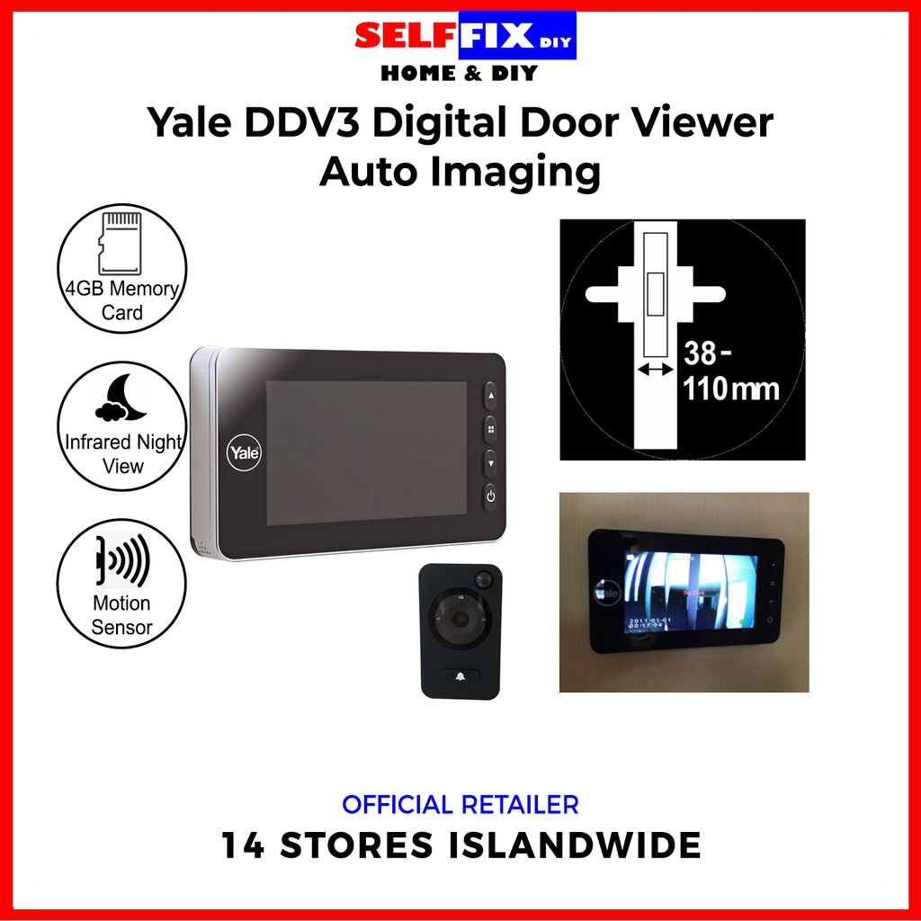 Yale DDV3 Digital Door Viewer Auto Imaging Motion Sensing Shopee