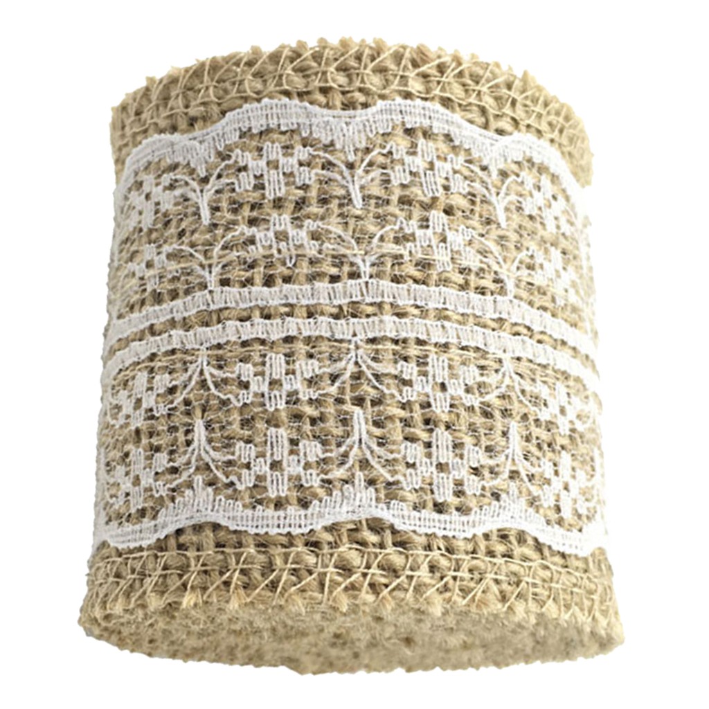 Diy Burlap Ribbon Roll Linen Trim Lace Tape For Wedding Decor